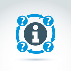 Round consultation symbol, conceptual call center icon, informat