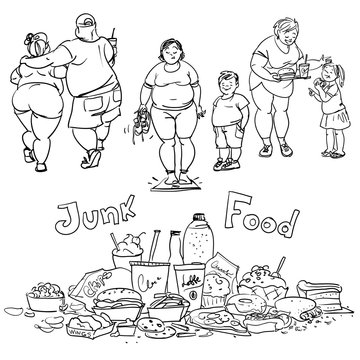 Junk food and obese people.