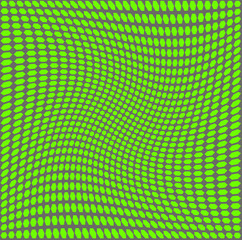 Optical illusion  green on a gray background