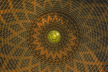 Inside dome of Sultan Salahuddin Abdul Aziz Shah Mosque a.k.a Shah Alam Mosque