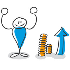 Stick Figure Series Blue