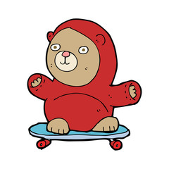 cartoon bear on skateboard