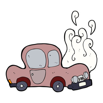 Broken Down Car Cartoon