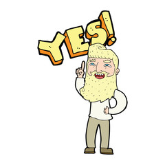 cartoon man shouting YES