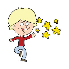 cartoon excited boy