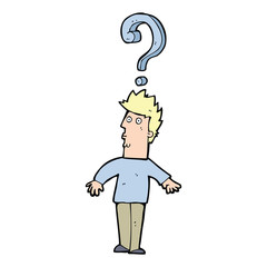 cartoon confused man