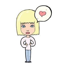 cartoon woman in love