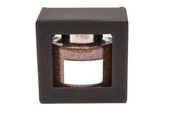 Instant coffee jar in box