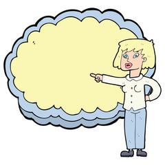 cartoon woman with text cloud space