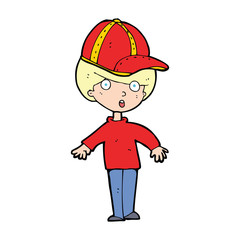 cartoon boy wearing cap