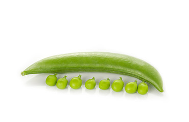 Green peas isolated on a white background