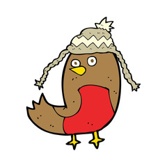 cartoon robin in hat