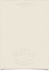 Template for your Christmas greetings on vintage grange shabby paper with embossed text and pattern