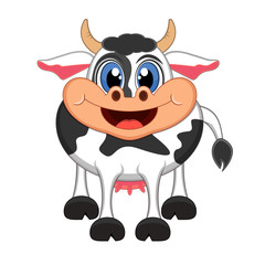 Cow cartoon standing with smile