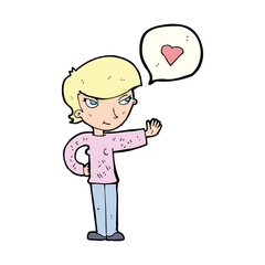 cartoon woman in love
