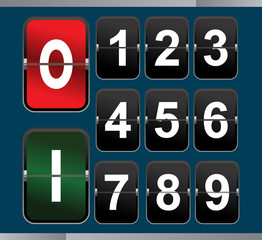 Vector modern numeric scoreboard set