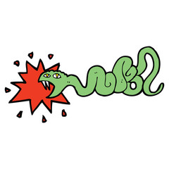cartoon biting snake