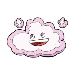 cartoon happy pink cloud