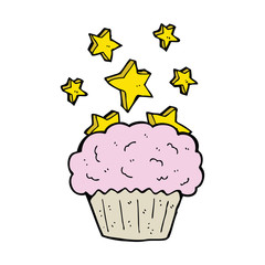 cartoon magical cupcake