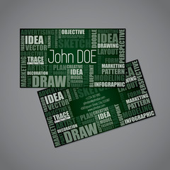 Designer business card with design synonym words