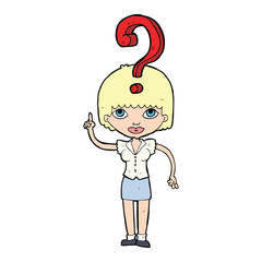 cartoon woman asking question