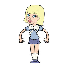 cartoon woman wearing a big bow tie