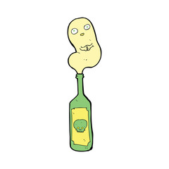 cartoon ghost in bottle