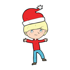 cartoon man ready for christmas