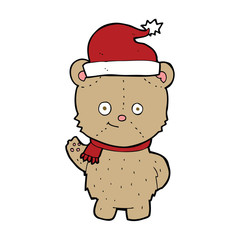 Fototapeta premium cartoon christmas teddy bear