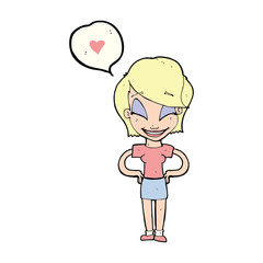 cartoon woman in love