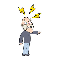 cartoon angry old man
