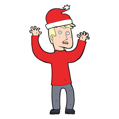 cartoon man ready for christmas