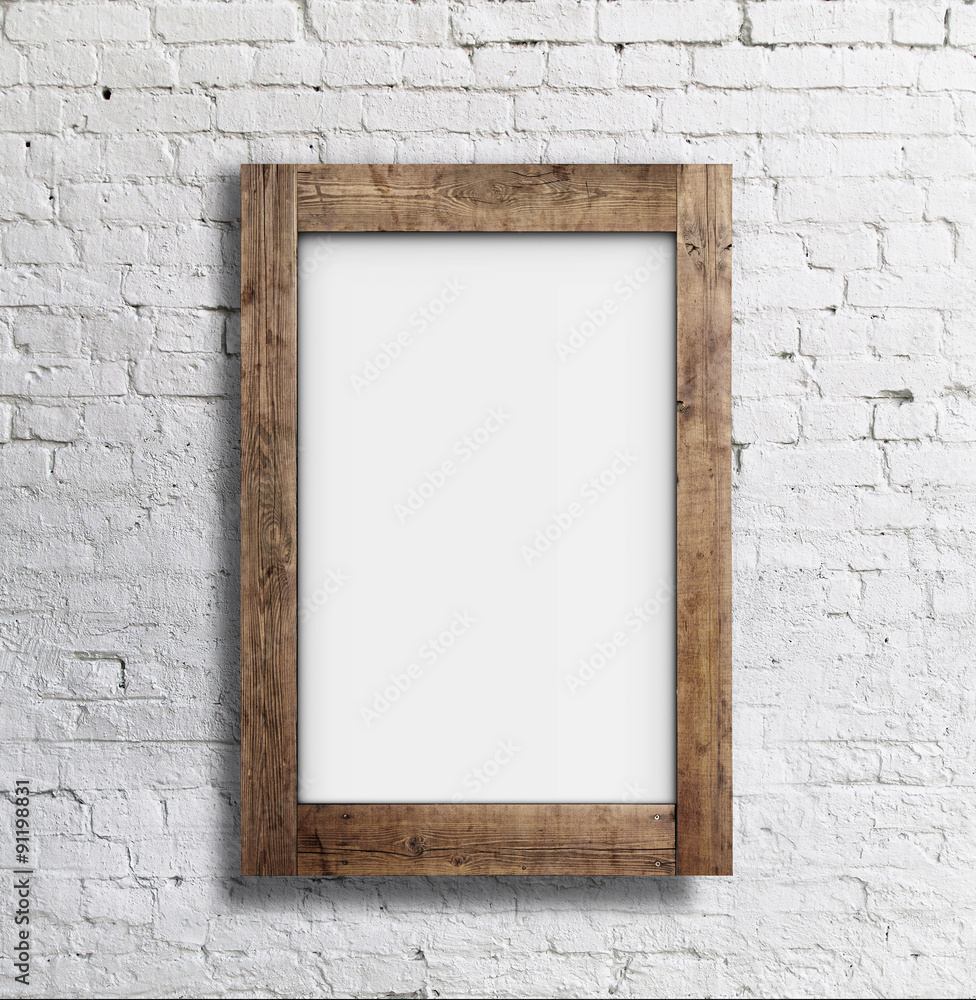 Wall mural blank white frame