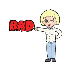 cartoon woman judging