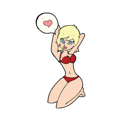 cartoon woman posing