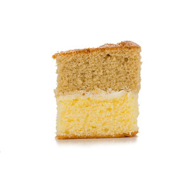 sponge cake with cream and jam