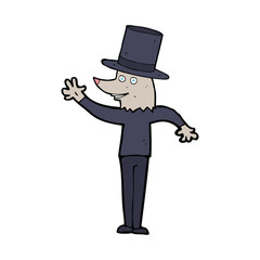 cartoon waving werewolf