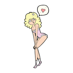 cartoon pin up woman