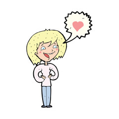 cartoon woman in love