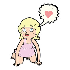 cartoon woman in love