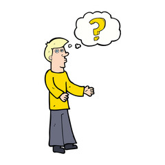 cartoon man asking question