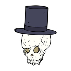 cartoon skull in top hat
