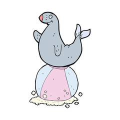 cartoon seal with ball