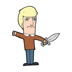 cartoon man with knife