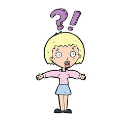 cartoon surprised woman