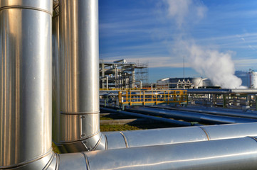 Erdgasleitung in einer Raffinerie - Chemiefabrik