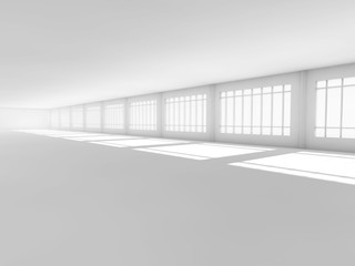 empty white open space 3D rendering
