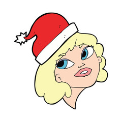 cartoon woman ready for christmas