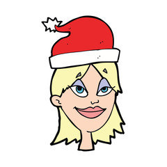 cartoon woman ready for christmas
