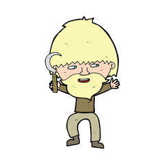 cartoon peasant with sycle